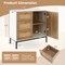 Rattan Storage Cabinet Buffet with Drawers and Doors White Natural 31.5 Inch